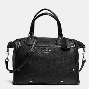 Coach Mickie  Black Leather Satchel
